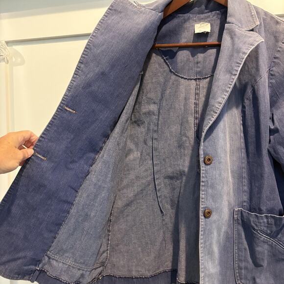 True Vintage Sears Denim Jacket Women M Chore Workwear Chambray Blazer‎ 70s 80s - Picture 3 of 13